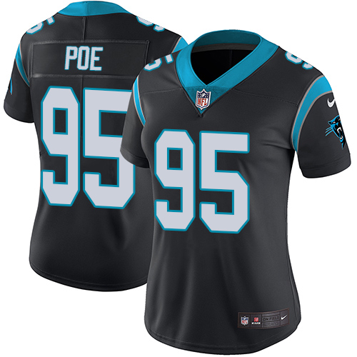 Nike Panthers #95 Dontari Poe Black Team Color Women's Stitched NFL Vapor Untouchable Limited Jersey